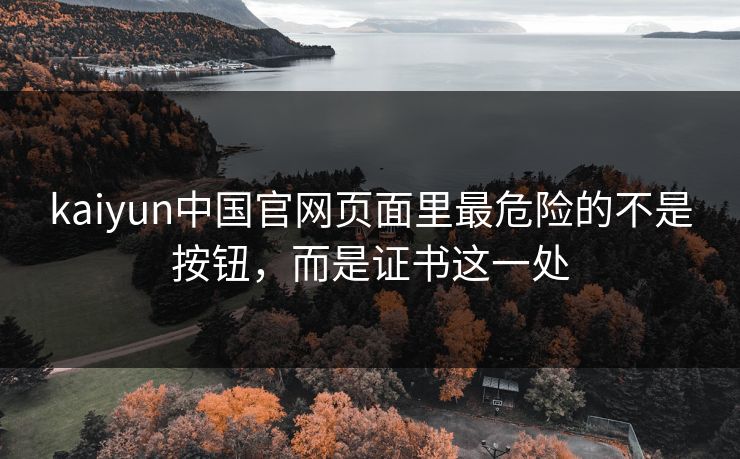 kaiyun中国官网页面里最危险的不是按钮，而是证书这一处