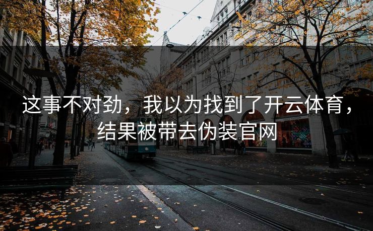 这事不对劲，我以为找到了开云体育，结果被带去伪装官网