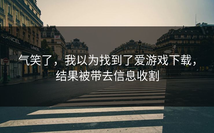 气笑了，我以为找到了爱游戏下载，结果被带去信息收割